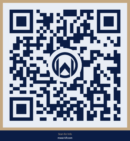 Scan QR code to visit mwairlift.com/contact